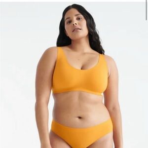 Knix LuxeLift Pullover Bra Plus-Size Full Coverage Golden Glow Yellow XXL